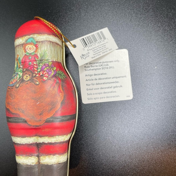Vintage Russ Barrie Tin Tree Ornament Made in England - Tags still attached! - Picture 2 of 3